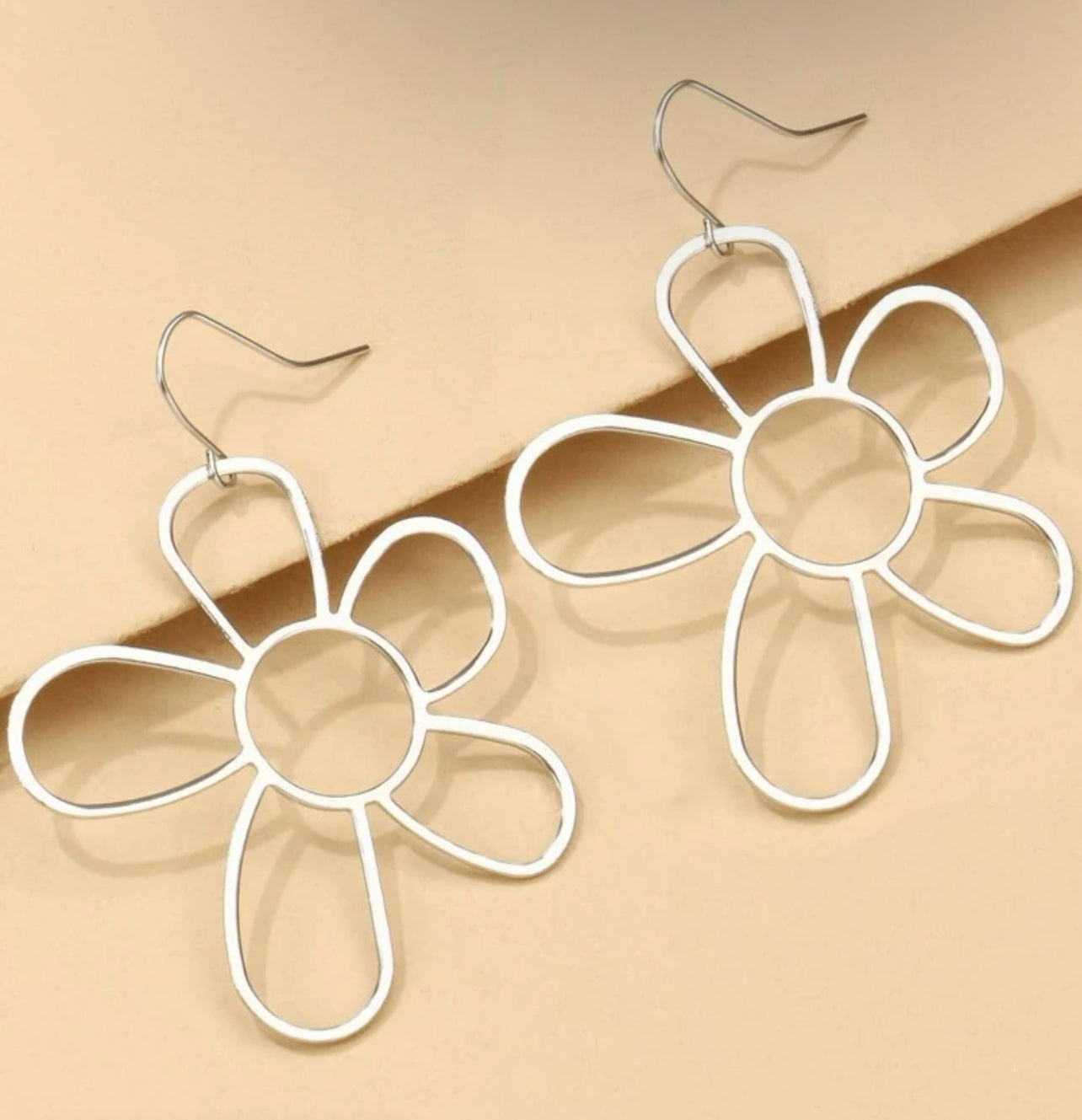 Metal Floral Pendant Earrings