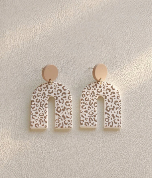 Leopard Arch Clay Earrings